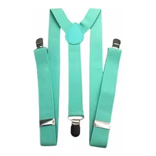 Kit Suspens贸rio + Gravata Borboleta Adulto Verde Tiffany Foto mini 2
