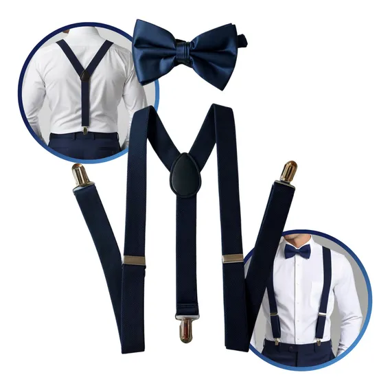 Kit Suspensorio Masculino E Gravata Borboleta Camisa Social Casamento Noivo Padrinhos Adulto Ajustavel Elastico Suspensório Feminino Preto Bege Terracota Verde Marsala Verde Oliva Vermelho Lilas Foto 1