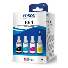 Kit T664 Para Epson Ecotank Preto, Ciano, Magenta, Amarelo Foto mini 1