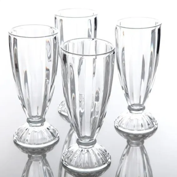Kit Taça Copo Alto Para Milk Shake Ou Suco Lanchonete 6 Un Cor Transparente Foto 1