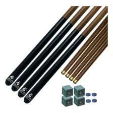 Kit Taco Ipê Maxxi Black Inteiriço Para Sinuca E Bilhar - 4 Unidades Foto mini 1
