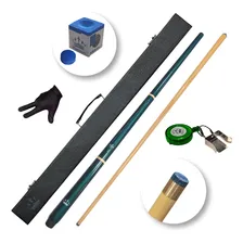 Kit Taco Sinuca / Bilhar Profissional + Acess贸rios Cor Verde Peso 470 G Foto mini 1