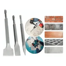 Kit Talhadeiras E Ponteiro Para Martelete 3 Peças Sds Plus Foto mini 3