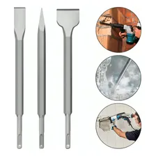 Kit Talhadeiras E Ponteiro Para Martelete 3 Peças Sds Plus Foto mini 1