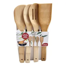 Kit Talheres Bambu 4 Peças Colher Espátula Utensílio Cozinha Foto mini  2