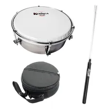 Kit Tamborim Aco Inox Kuringa Torelli Kt055 + Capa + Baqueta Foto mini 1
