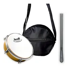 Kit Tamborim Pele Leitosa Torelli Nat, Bag E Baqueta Tripla Foto mini 1