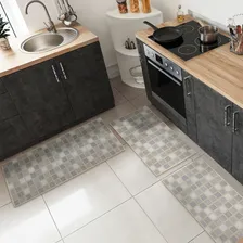 Kit Tapete Passadeira 3pç Antiderrapante Cozinha Quarto Gdar Foto mini 2