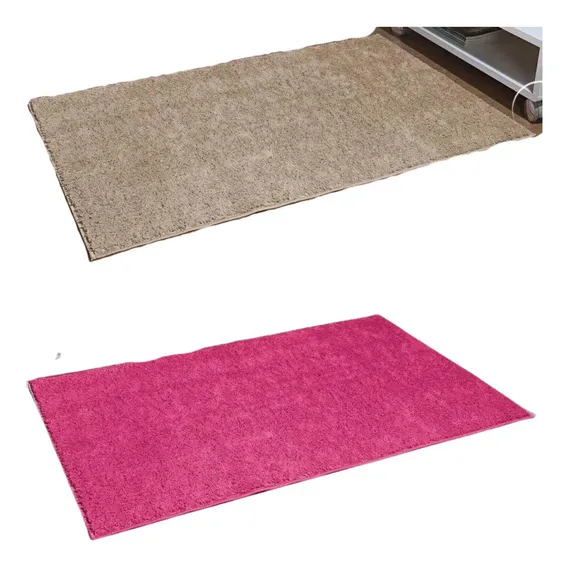 Kit Tapete Passadeira Classic 50 X 1,00 M Trigo Bege E Pink Comprimento 100 Cm Desenho Do Tecido Liso Largura 50 Cm Foto 1