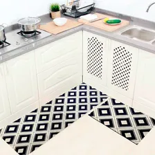 Kit Tapetes Passadeiras Antiderrapante p/ Cozinha - Linha Gold Estampa Quadro 2 Pçs Foto mini 2