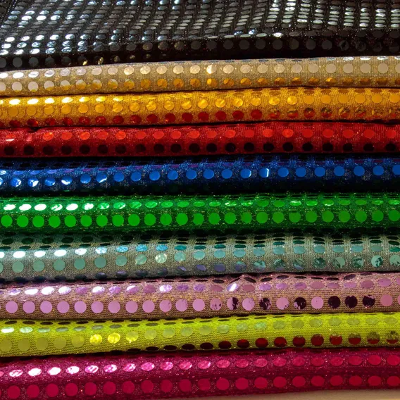 Kit Tecido Paetê 10 Cores 100% Poliéster 1,00 Mt Largura Foto 1
