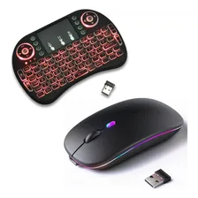 Kit Teclado Controle Mouse Sem Fio Wireless Com Led Foto  mini 1
