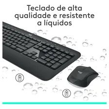 Kit Teclado e Mouse MK540 Advanced sem fio Layout ABNT2 Ambidestro Logitech Foto mini 4