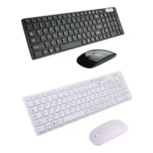 Kit Teclado E Mouse Sem Fio 24ghz 3200dpi Óptico Mouse Branco Teclado Branco Foto mini  2