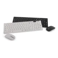 Kit Teclado E Mouse Sem Fio 24ghz 3200dpi Óptico Mouse Branco Teclado Branco Foto mini  3