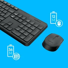Kit Teclado E Mouse Sem Fio Logitech Mk235 Portugues Brasil Mouse Preto Teclado Preto Foto mini 4