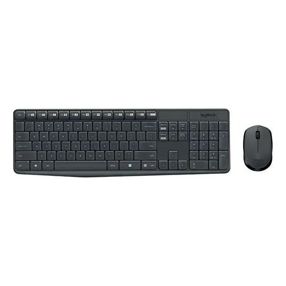 Kit Teclado E Mouse Sem Fio Logitech Mk235 Portugues Brasil Mouse Preto Teclado Preto Foto 1