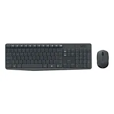 Kit Teclado e Mouse Sem Fio Logitech MK235 Português Brasil Preto Foto  mini 1