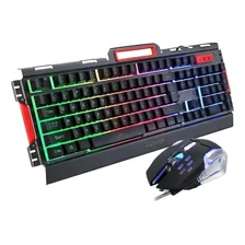 Kit Teclado E Mouse Semi-mecanico Gamer Exbom Bk-g3000 Metal Led Rgb Cor Preto Foto mini 1