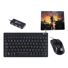 Kit Teclado Mouse Com Fio Compacto + Hub Usb Vinik Foto mini 1