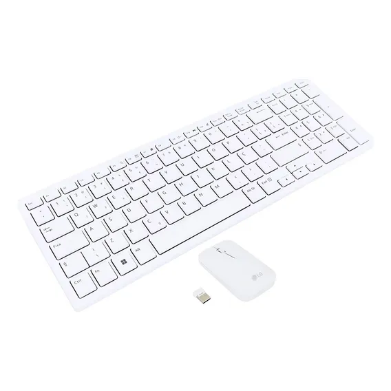 Kit Teclado, Mouse E Receptor LG All In One Mouse Branco Teclado Branco Foto 1