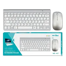 Kit Teclado + Mouse Sem Fio - 2.4ghz Weibo - Wb-8066 Foto  mini 1