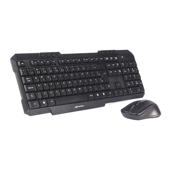 Kit Teclado + Mouse Sem Fio K-w10bk C3tech Mouse Preto Teclado Preto Foto 1