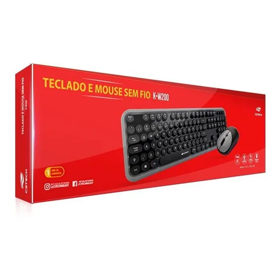 Kit Teclado + Mouse Sem Fio Wireless C3tech K-w200bgy Foto 1