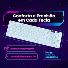 Kit Teclado Mouse Sem Fio Wireless Usb Slim Notebook Pc Mouse Preto Teclado Preto Foto mini 4