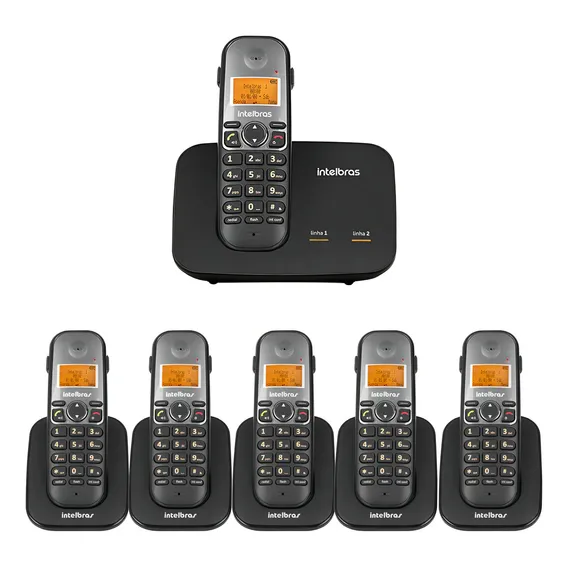 Kit Telefone 2 Linhas Ts 5150 + 5 Ramais Ts 5121 Intelbras Foto 1