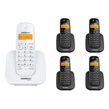 Kit Telefone sem Fio Intelbras TS 3110 Branco e 4 Ramal Preto Foto  mini 1