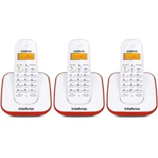 Kit Telefone Sem Fio Ts 3110 + 2 Ramais Vermelho Intelbras Foto mini 2