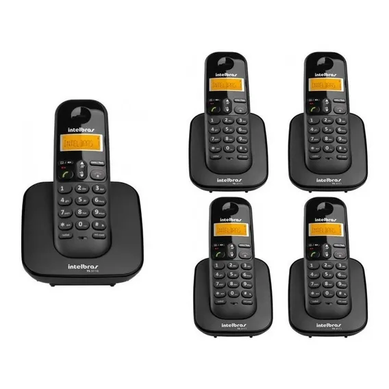 Kit Telefone Sem Fio Ts 3110 + 4 Ramais Ts 3111 Intelbras Foto 1