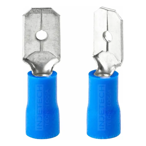 Kit Terminais Macho Pré Isolados Azul 2,5mm (100pçs) Foto 1