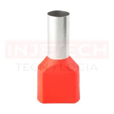Kit Terminal Tubular Ilhós Duplos 10mm 100pçs Cor Vermelho Foto mini  2