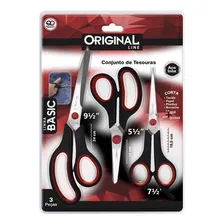 Kit Tesoura Corte Básicas Multiuso Conjuntos Com 3 Unid Foto  mini 1