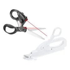Kit Tesoura Elétrica + Tesoura Mira Laser Corta Tecido Papel Foto mini 1