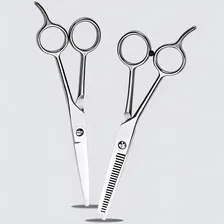 Kit Tesoura Fio Navalha 7.0'' + Tesoura Dentada 6.5 '' Pol Foto mini 4