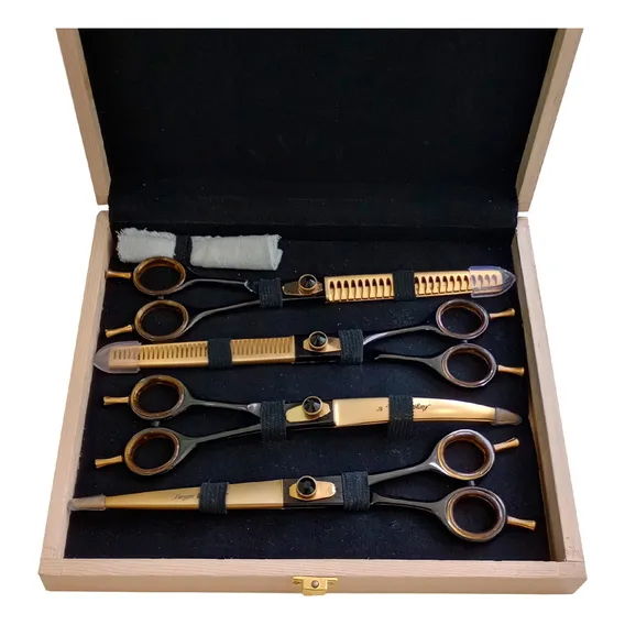 Kit Tesouras Maryam Trading 8 Aço 440c Fio Navalha Pet Foto 1
