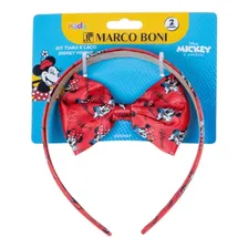 Kit Tiara E Laço Infantil Coleção Disney Minnie Marco Boni Cor Vermelho Foto mini 1