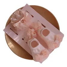 Kit Tiaras Faixas Sapato Meia Criança Newborn Flores Cor Rosa Bebê -1 Foto  mini 1