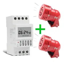 Kit Timer Escolar Automatizador Campainha + Sirene 220v Foto mini 1