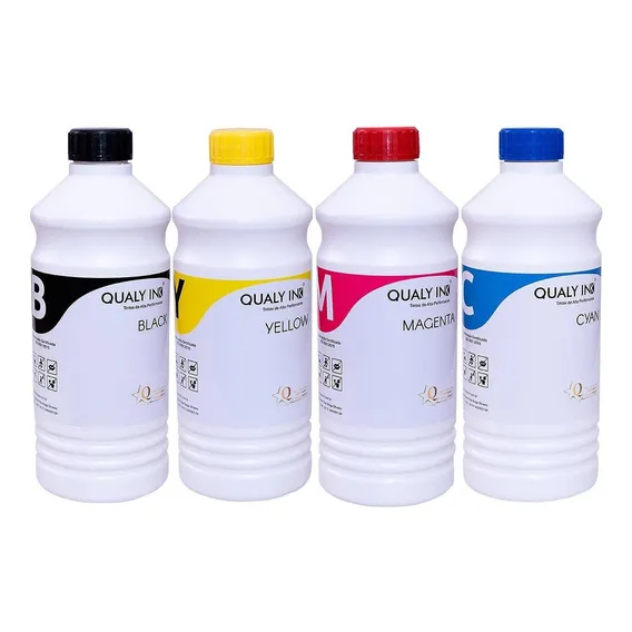 Kit Tinta Qualy-ink CompatÃvel Para L355 L365 L375 L395 4x1l Tinta Preto, Ciano, Amarelo, Magenta Foto 1