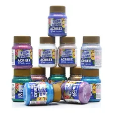 Kit Tintas Para Tecido Com Glitter Acrilex - 12 Cores Foto mini 1