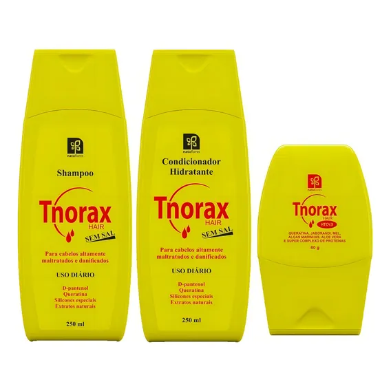 Kit Tnorax Shampoo 250ml, Condicionador 250ml E Tonico 80g Foto 1