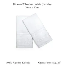 Kit Toalha De Lavabo Renascenca Buettner Fio Egípcio 2 Peças Renascença Branca Foto mini  3