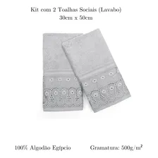 Kit Toalha De Lavabo Renascenca Buettner Fio EgĂpcio 2 Peças Renascença Cinza Foto mini 3