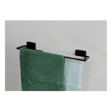 Kit Toalheiros Gancho Papeleira Banheiro Adesivo Preto Fosco Foto mini  3