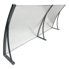 Kit Toldo Policarbonato Translucido Cinza 50cm X 1,8 Metro Cor Branco Foto mini 1