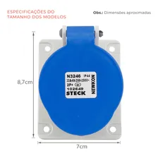 Kit Tomada Embutir N3246 + Plug N3276 2p+t 32a 250v 6h Steck Foto mini 4